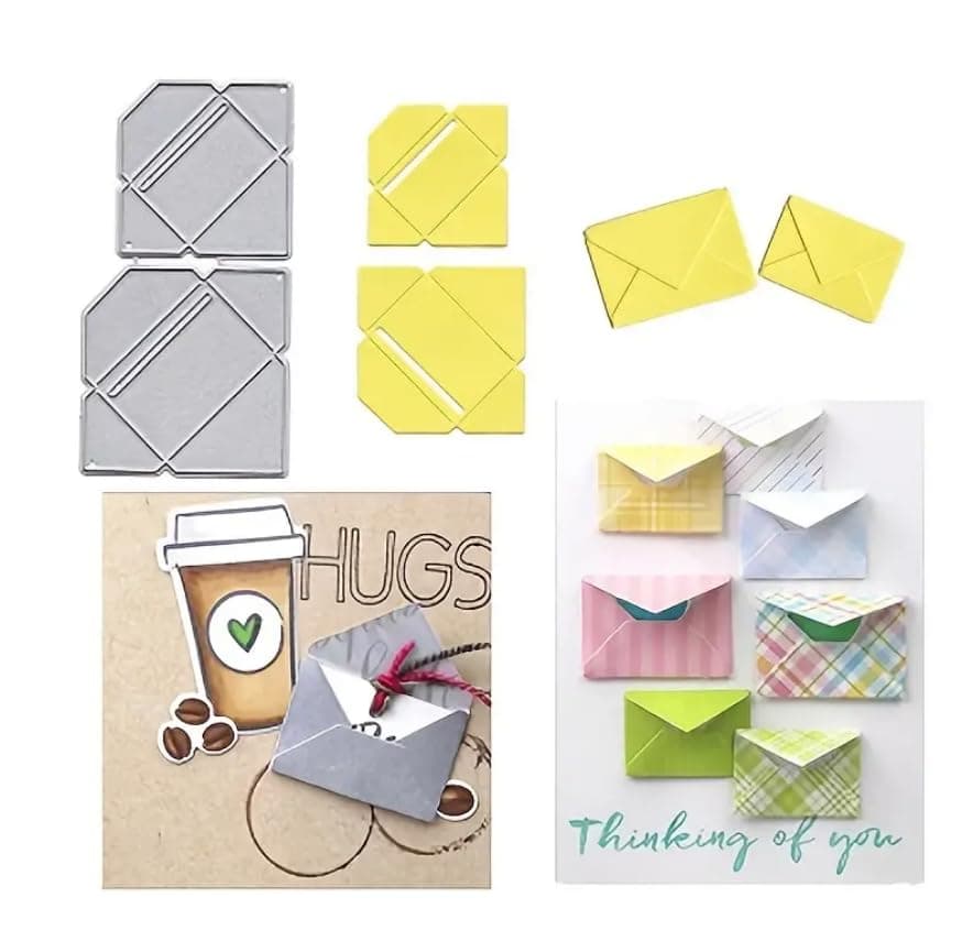 2PcsSet Envelopes Metal Die Cuts Envelopes Metal Cutting Dies Cut Stencils Card Paper Craft DIY Template Metal Cutting Dies Album Embossing Paper Dies for Card Making Scrapbooking