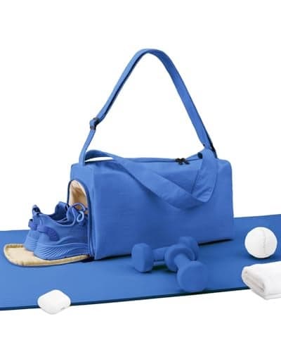 Small Gym Bag for Women with Shoes Compartment Stylish Duffle Travel Bag for Plane Lightweight Duffle Bag for Women Men Sport Gym Tote Bag with Wet Pocket for Yoga Pilates Swimming