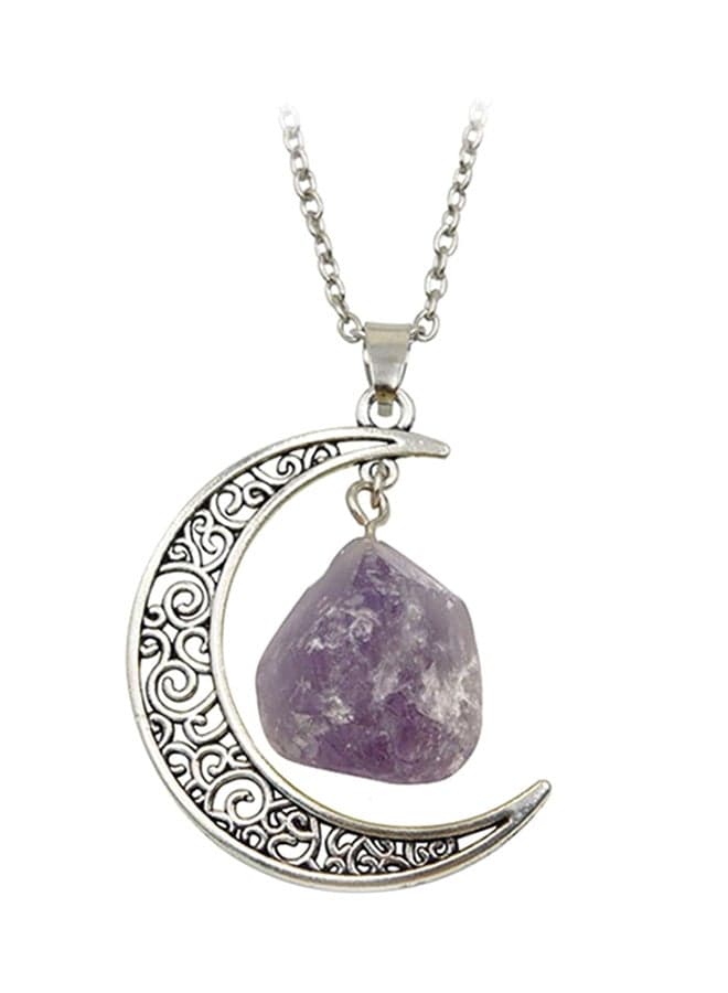 Moon Pendant Necklace Made from Natural Stone