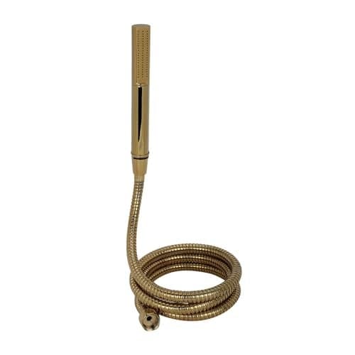 Hindware Italian Collection F160150PGD Hand Shower for Bathroom | Made of Brass | comes with 1.5-meter Stainless Steel Flexible Hose Pipe & Wall-hook | Round Body | Rain Shower | Color - Gold