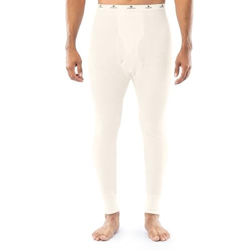 Indera Traditional Long Johns Thermal Underwear for Men in Tall Sizes, Natural, Large