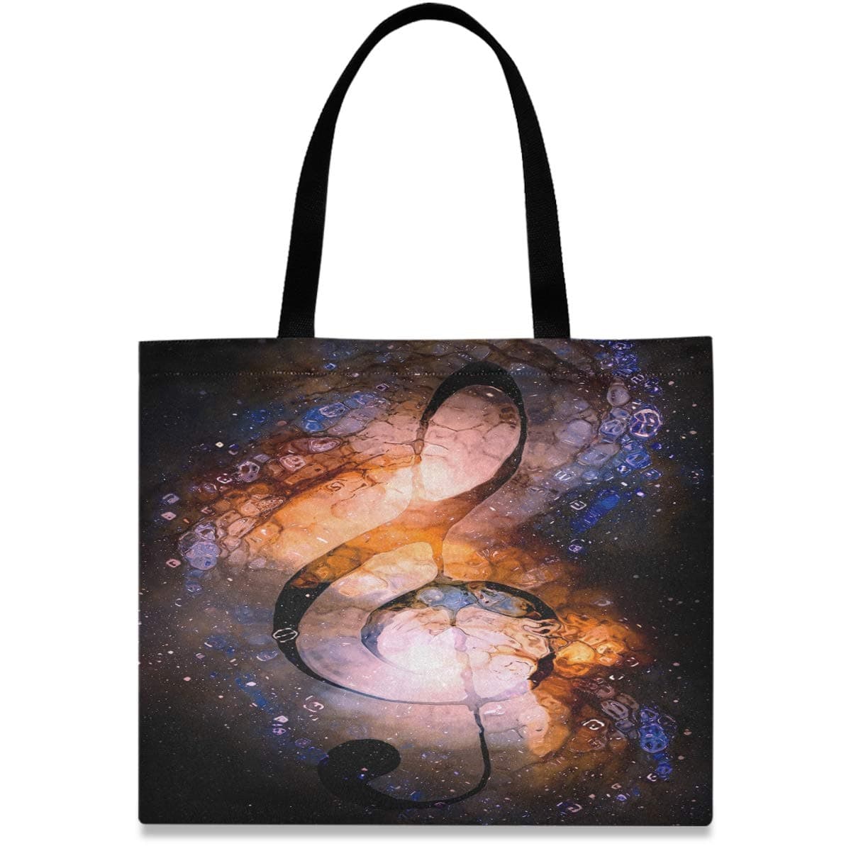 visesunny Womens Large Canvas Tote Shoulder Bag Music Clef In Space With Star Top Storage Handle Shopping Bag Casual Reusable Tote Bag for BeachTravelGroceriesBooks