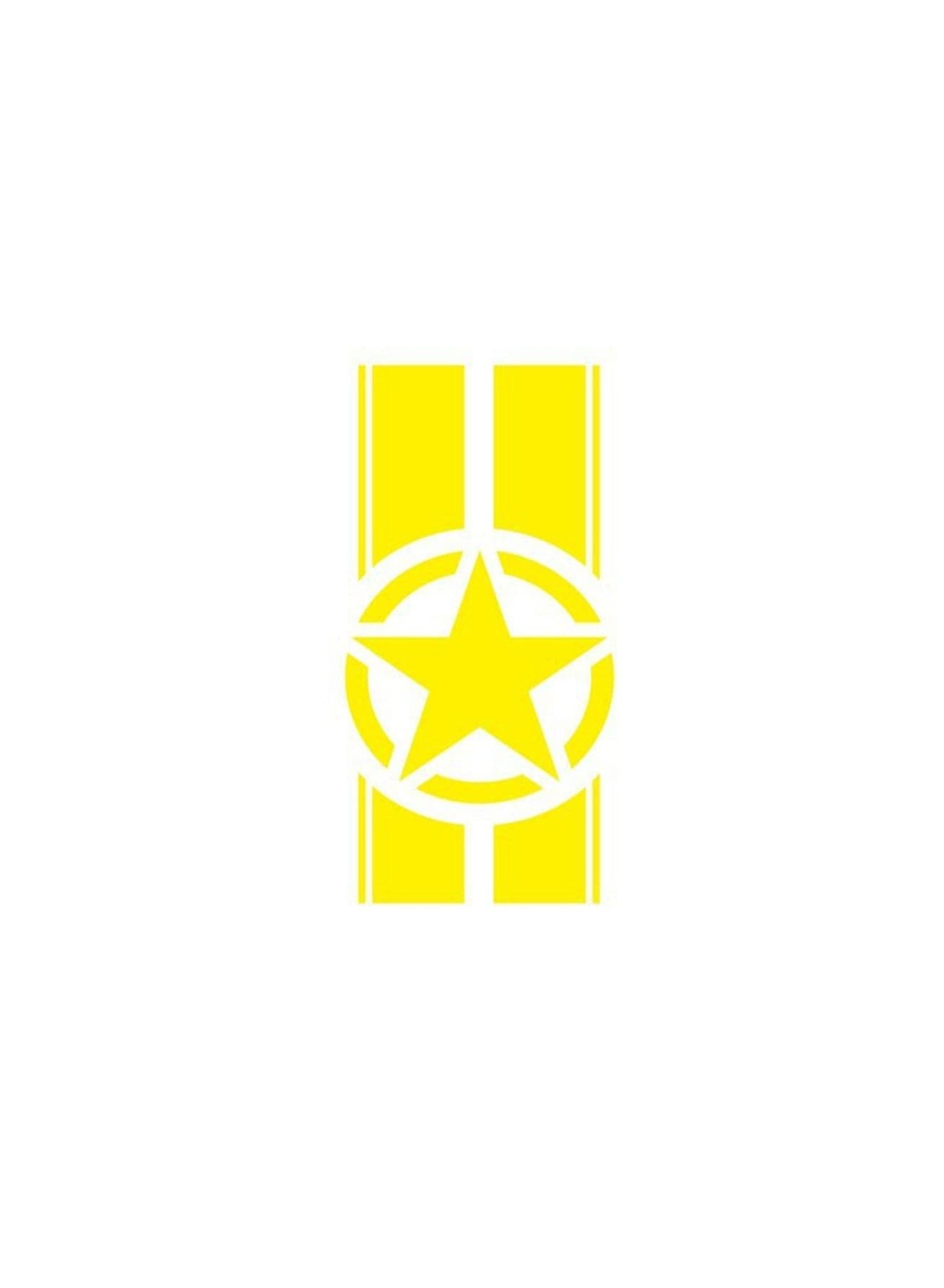 Yellow Five-Pointed Star Hood Personalized Car Stickers And Bumper Stickers, Suv Three-Box And Two-Box Universal