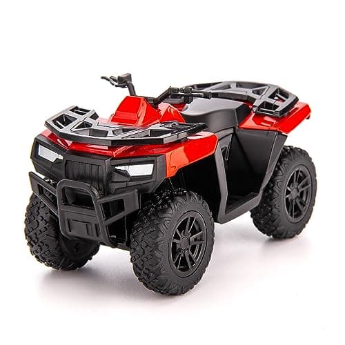 RMZ City 136 ATV Off Road Vehicle Model Car Diecast Pull Back Beach Motorcycle Toy Car for Kids Boy Girl Car Model Collection and Decoration Red