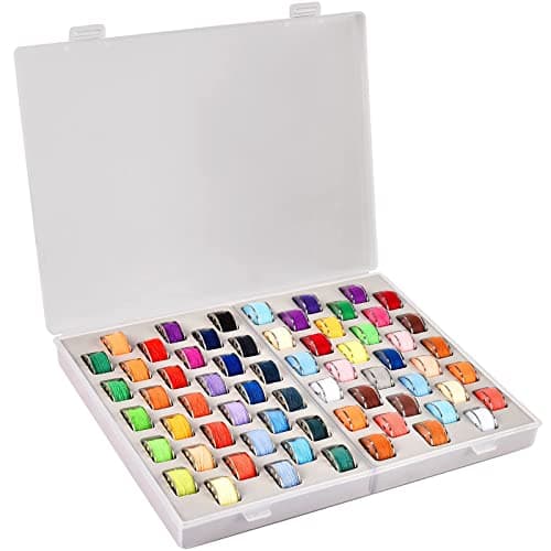 Bobbin Holder Case with 66 Slots Removable EVA Insert Hard Plastic Clear Sewing Bobbin Organizer for Brotherfor Singerfor Janomefor Babylockfor Juki Sewing Machine and Embroidery Box Only
