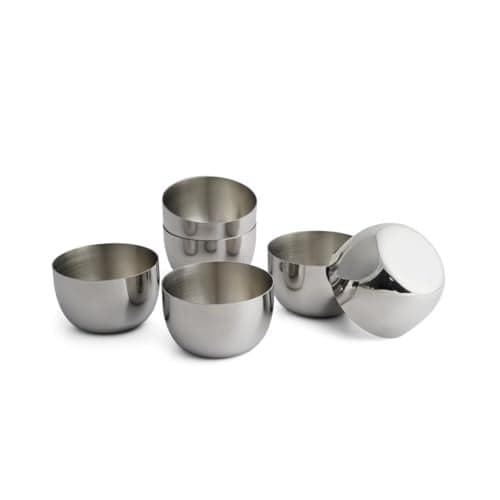 Shri & Sam Stainless Steel Solid Katori Set - 200ml, 6Pcs, Silver Bowl