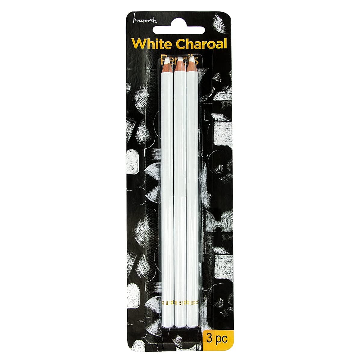 Brusarth Professional White Charcoal Pencils Set 3 Pieces Sketch Highlight White Pencils for Drawing Sketching Shading Blending Adding Highlights