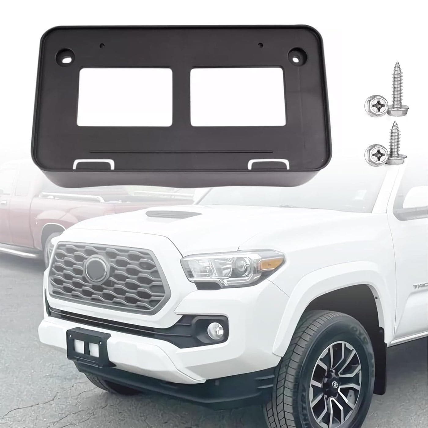 Front License Plate Frame for Toyota Tacoma 2016 2017 2018 2019 2020 2021 2022 2023 Front Bumper License Plate Holder Mounting Bracket Cover Replace 7510104010 TO1068134
