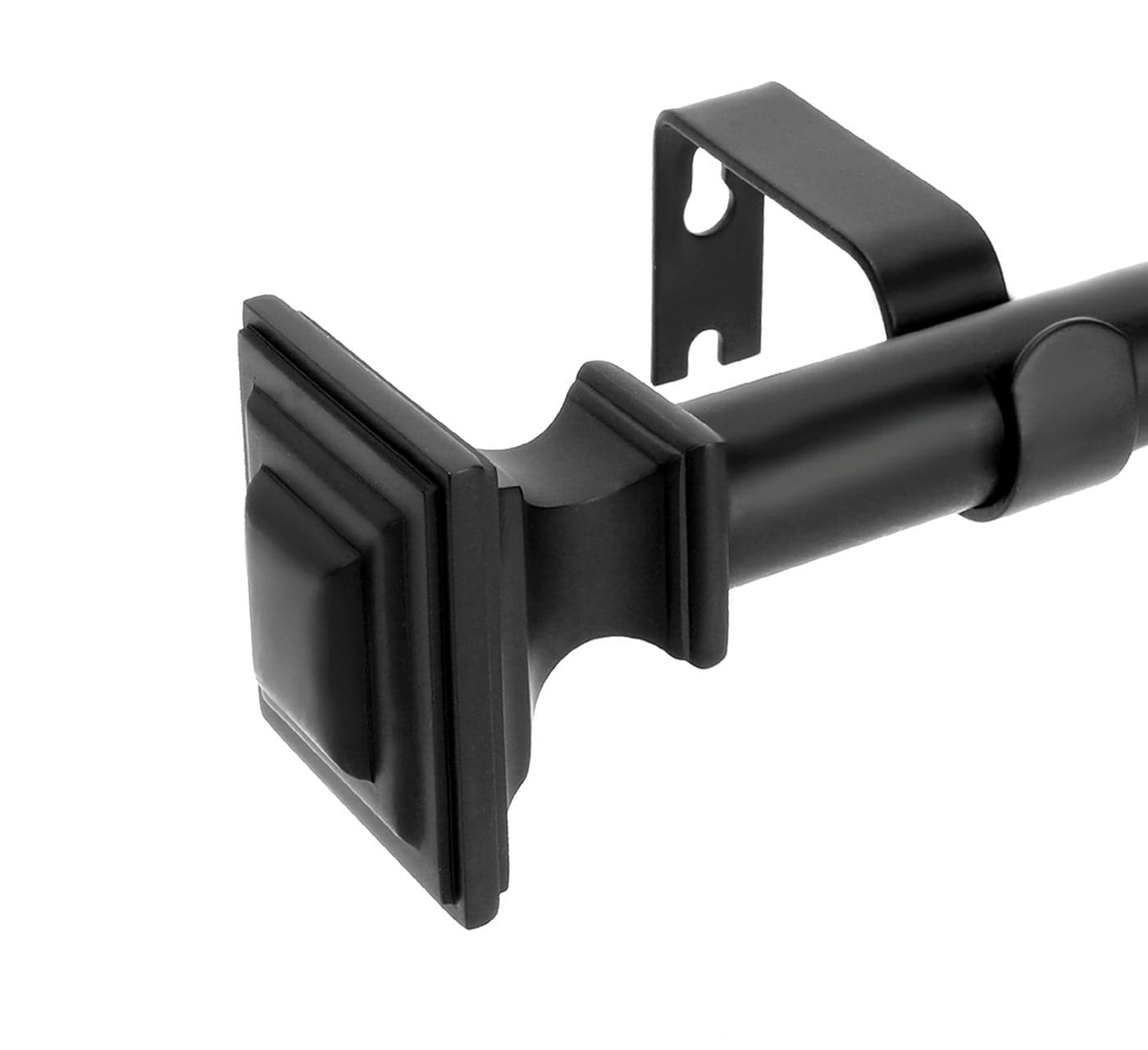VOIIY Curtain Rods for Windows 28 to 48 Inch234 Feet34 Diameter Black Drapery Rods with Square FinialsSize1845 InchMatte Black