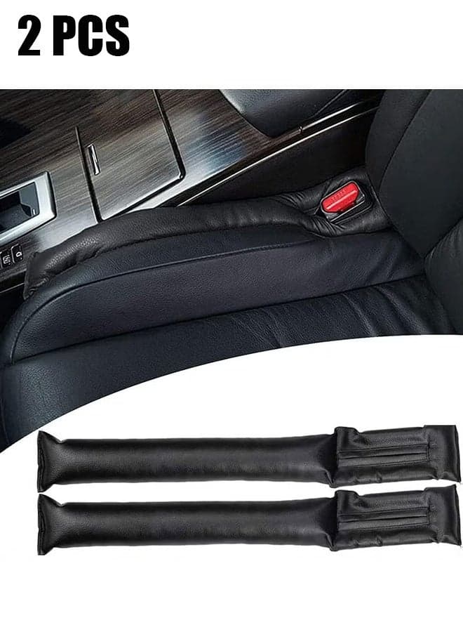 2 Pcs Car Seat Gap Filler, Black, Blocks Items from Falling Between Seats