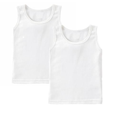 UCARE Kid's Cotton Regular Fit Thermal Upper/Winter Wear/Warmer Vest For Girls and Boys, Sando Style, 2 Upper (White, 3-6 Months)