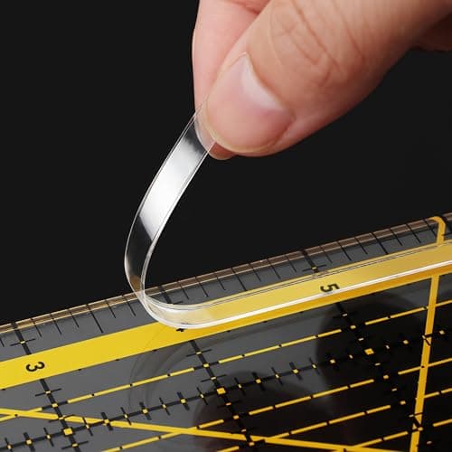 Ruler Grips Transparent Quilting Rulers NonSlip Silicone Ruler Rings Quilt Template Grips with Strong Adhesive Strip 10PCS