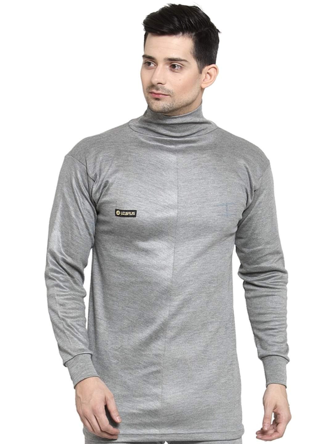 UZARUS Men's Cotton Thermal Top Grey