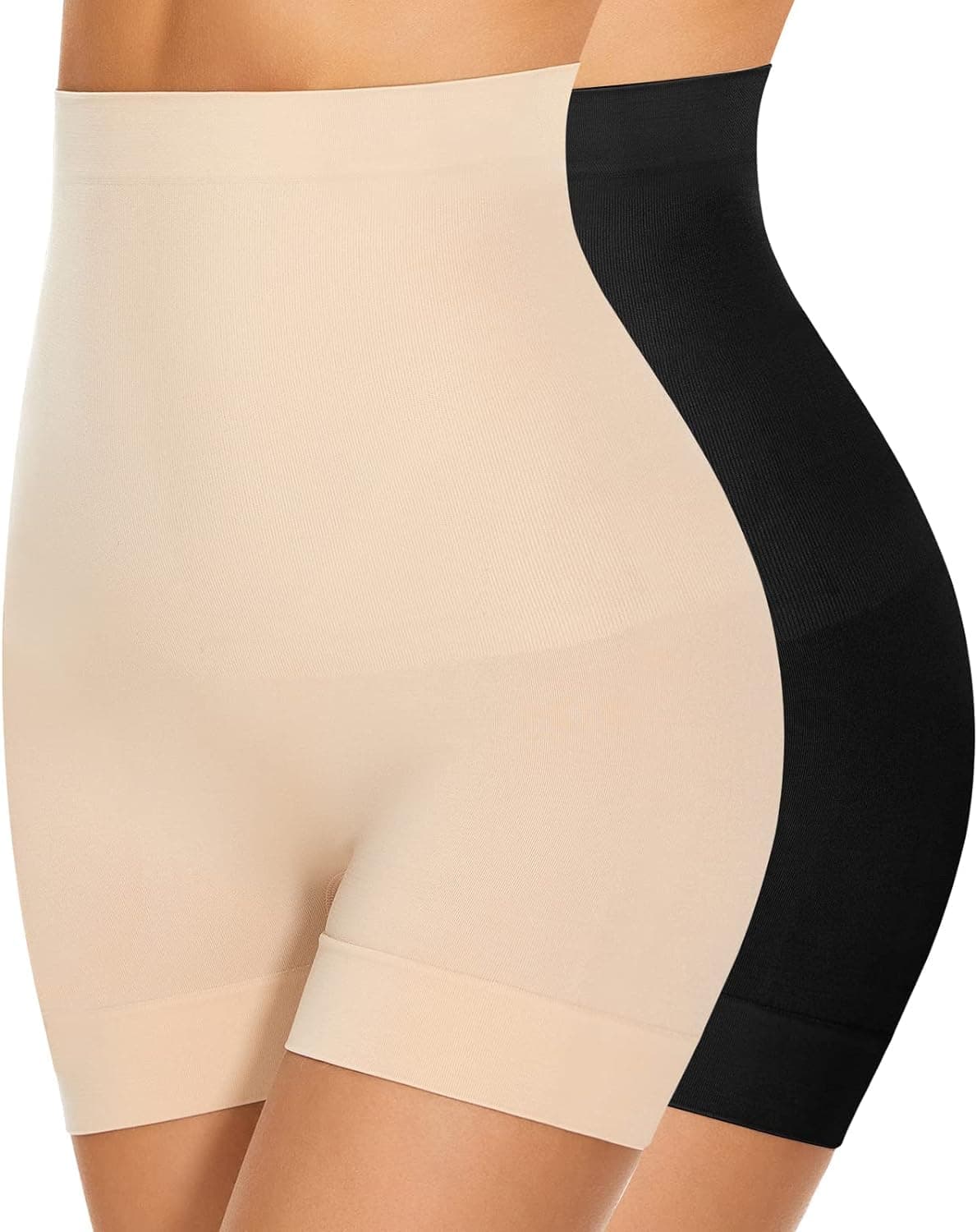 Kaththai Tummy Tucker, Body Shaper, Seamless Shapewear for Bodycon Dresses, Belly Fat Control, High Waist Shaper, Tummy Control Body Shapewear for Belly, Perfect for Dresses, Saree (XL, Skin & Black)