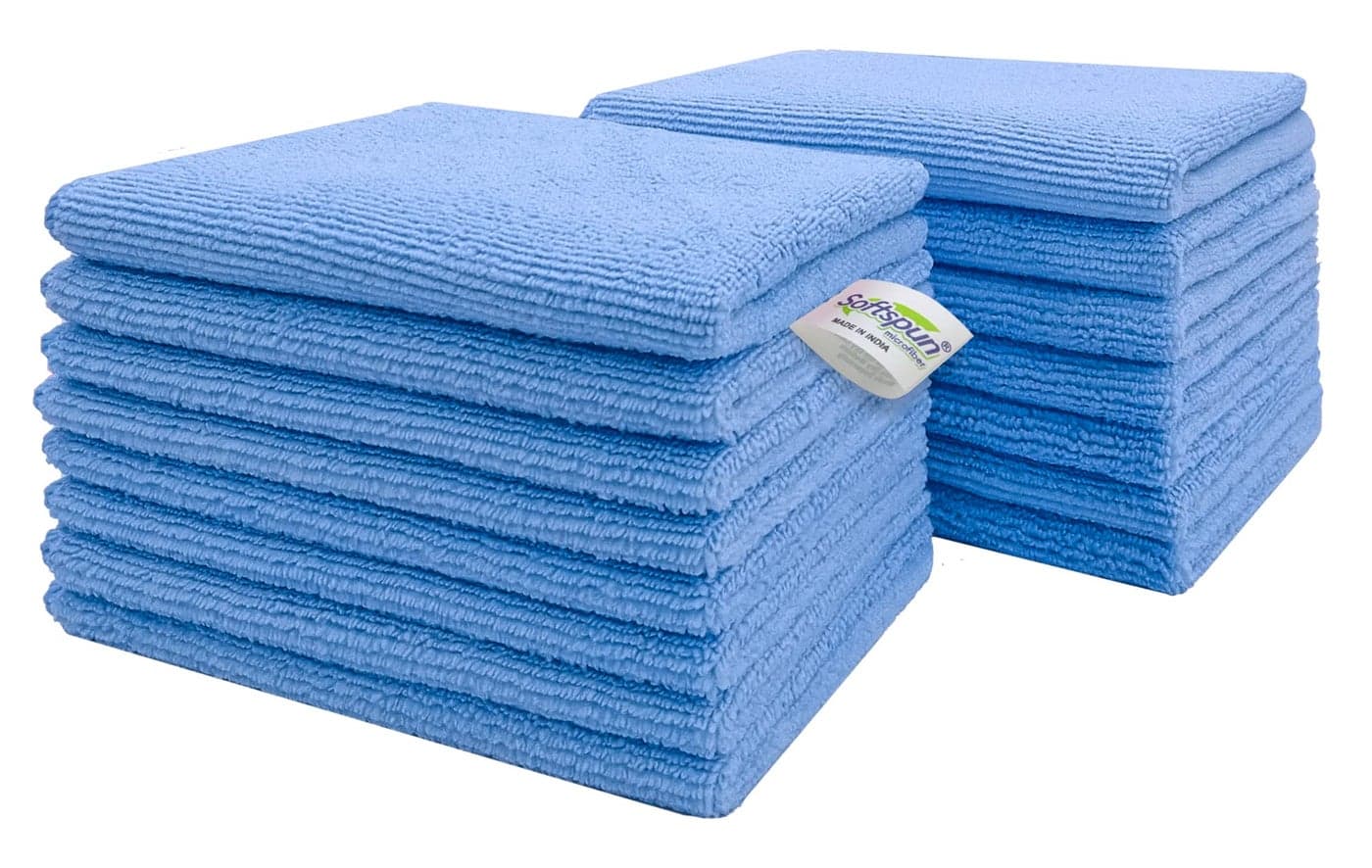 SOFTSPUN Microfiber Small Wipes 20x30 Cms 15 Piece Towel Set 340 GSM Sky Blue! Multi-Purpose Super Soft Absorbent Cleaning Towels Cleans & Polishes Everything in Your Home Kitchen & Office.