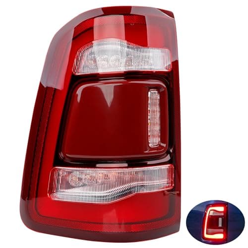 Misakomo LED Tail Light Compatible with Dodge Ram 1500 2019-2024 Left Driver Side Rear Brake, Replace 55112991AB 55112991AC 55112991AD - Reverse & Turn Signal Lamp