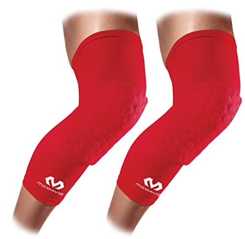 McDavid Hex Knee Compression Sleeves, Pull-On Padded Protection, Moisture Wicking (1 Pair)