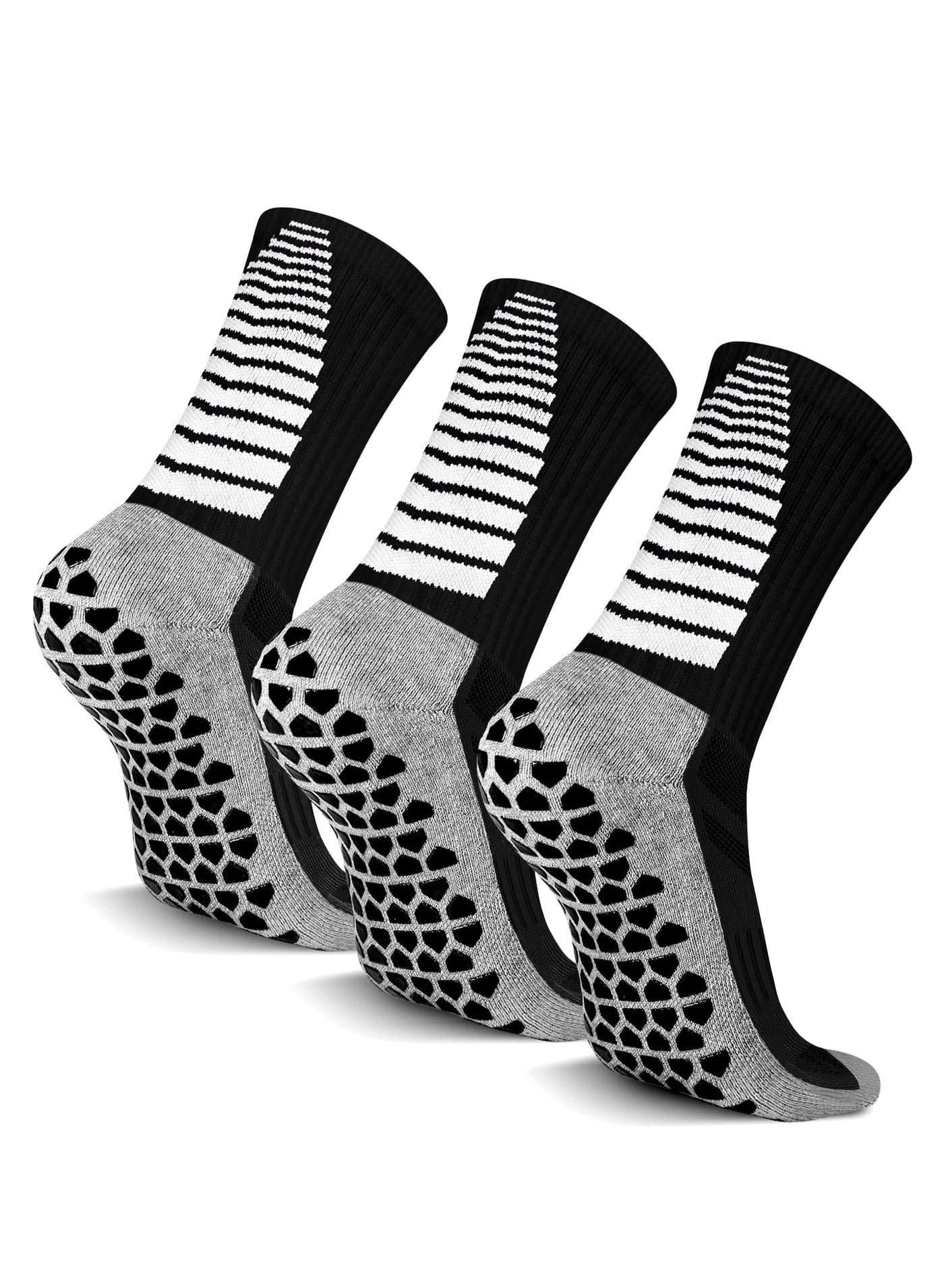 3 Pairs Anti Slip Football Sport Socks Breathable Anti Blister Grip Socks Men Women Non Slip Trainer Socks Cushion Athletic Soccer Socks for Basketball Hiking Walking Running Rugby