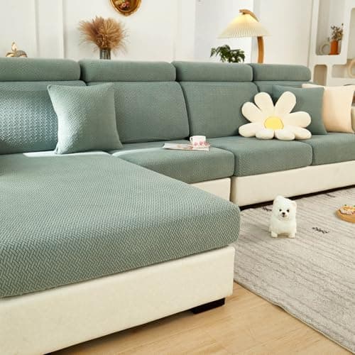 Disayu Magic Sofa Covers Couch Covers 2024 New Couch Cushion Covers Universal Sofa Covers Washable Stretch Slipcovers for Sectional Sofa (Texture Green,Large Single Seat Cover)