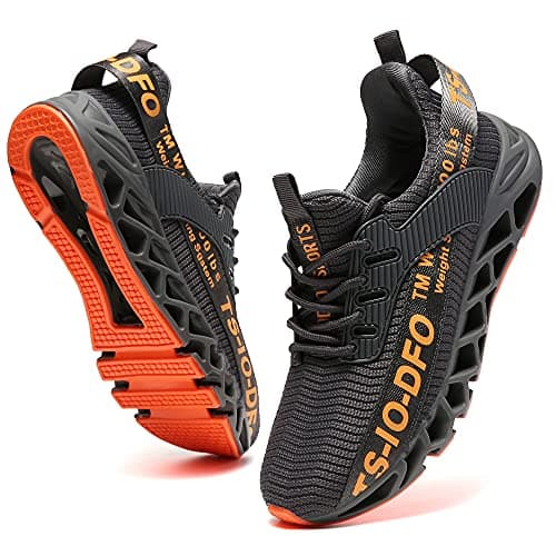 FRSHANIAH Sneakers for Men Slip On Casual Sport Running Shoes Athletic Tennis Walking Shoes Breathable Fashion Gym Runner Jogging Shoes Dark Grey Size 7