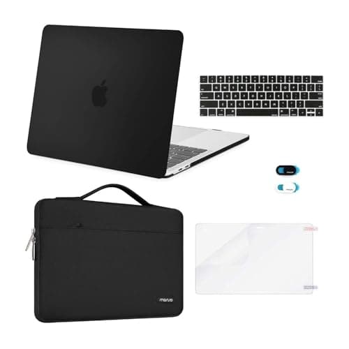 MOSISO Compatible with MacBook Pro 13 inch Case M2 2026 2025 20242016 A2338 M1 A2251 A2289 A2159 A1989 A1708 A1706 Plastic Hard CaseBagKeyboard SkinWebcam CoverScreen Protector Black