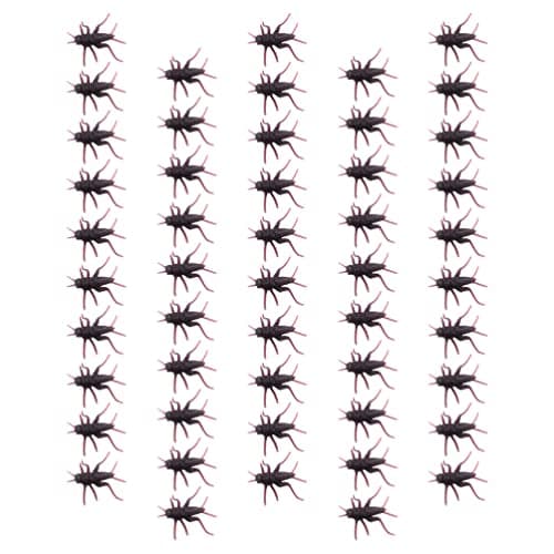Toyvian Plastic Cricket Prank Props Scary Pranks for Adults Fake Realistic Cricket Fun Prop for Halloween Party Favor Kids 50 Pieces