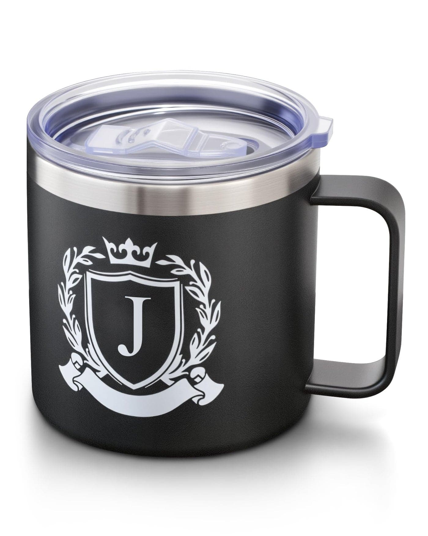 Personalized 14 Oz Insulated Coffee Mug with Lid Travel Large Cup Adult Men Guy Him Brother Dad Boyfriend Uncle Niece Best Friendship Grandpa Grandfather Husband Son Happy Birthday Cool Unique Gifts,J