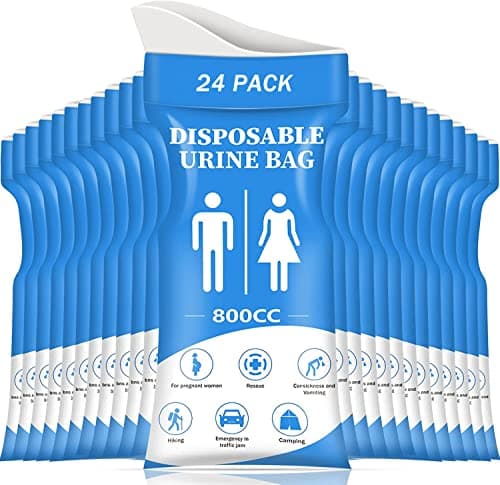 DIBBATU Urine Bag, 24 PCS 800ML Disposable Urinal Bag for Travel, Emergency Portable Pee Bag and Vomit Bags, Unisex Urinal Bag as Toilet Bag Suitable for Camping, Traffic Jams, Pregnant, Patient, Kids