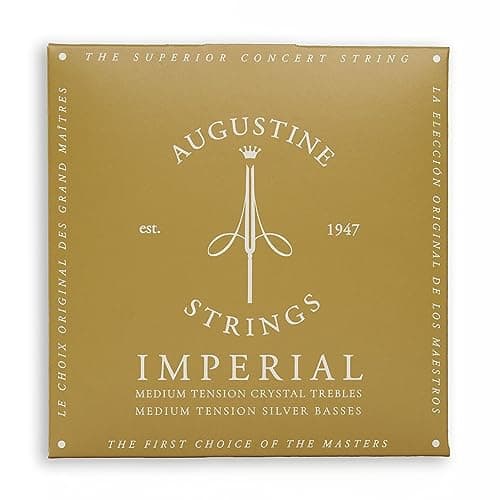 Augustine Strings Imperial Medium Tension - Premium Crystal Nylon Classical Guitar Strings - Produced in New York by the Manufacturer of the Original Nylon String - 1 Set