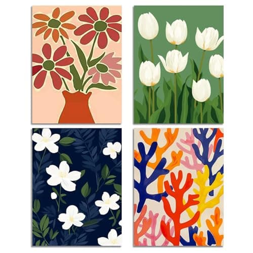 DOTSOPS Diamond Painting Kits Art Adults Painting Kit Crafts DIY 5D Diamond Art Packs Kits Full for Adults Beginner Home Wall Decoration Gift 118x157 Inches 4 Pack Floral