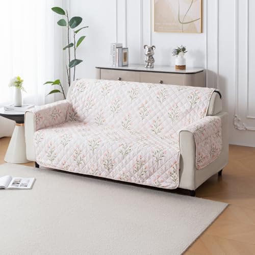 House of Quirk 'Mughal Series' Anti-Slip Sofa Cover Mat with Pocket | Polyester Couch Protector for Pets, Kids & Spills (Gulbahar, 180x170cm, Three Seater)