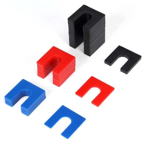 Atesilor 36 Pcs Plastic Auto Lift Leveling Shim Kit For 2 Post 4 Post Car Lift Truck Jib Crane Install Tile Construction Horseshoe Spacer Fit For 34 Anchor Bolt 116 Blue 18 Red 14 Black