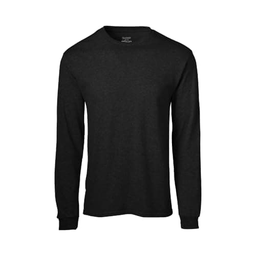 Soffe Mens Long-Sleeve Cotton T-Shirt, Black, Small