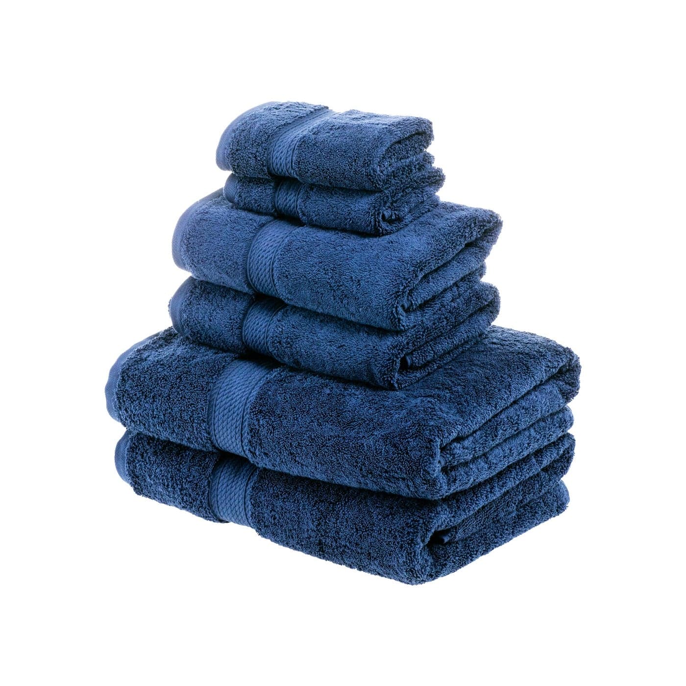 Superior Egyptian Cotton Solid Towel Set 6PC Midnight Blue