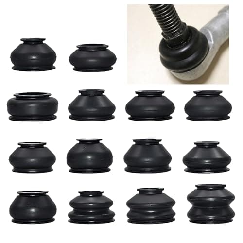 KoiLuvGo 14PCS Automotive Tie Rod End Boots Ball Joint Rubber Tie Rod Boot Universal Dust Boots Cover for Tie Rod Accessories Suitable to Most Vehicle Black