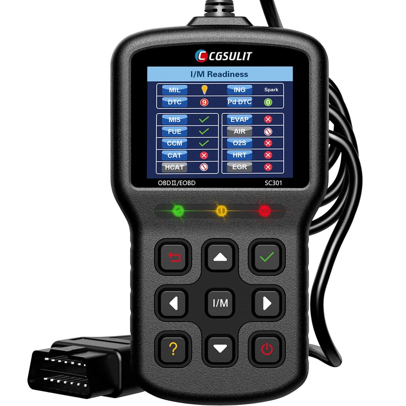 CGSULIT Car Code Reader SC301 OBD2 Scanner with Smog Check Check Engine Light Reset ReadClear Error Code Live Data DTC Lookup OnBoard Monitor Test Diagnostic Scan Tool for Cars After 1996