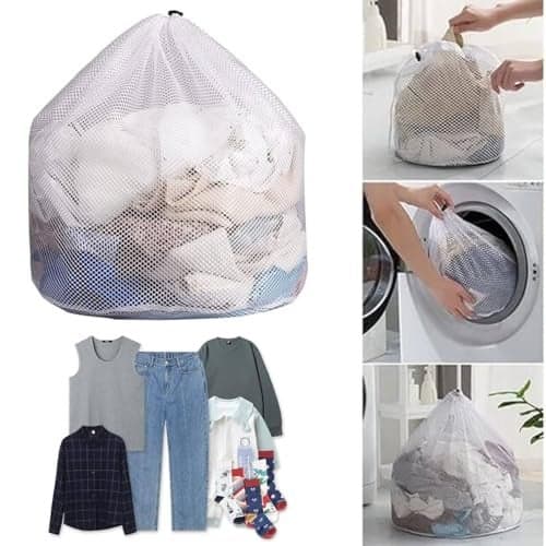 Prostuff.in® Washing Machine Mesh Laundry Bags For Clothes, Underwear, Lingerie, Bed Linen With Drawstring Closure Sturdy Washing Machine Clothes Protection Net (Size: 50x70 cm) 1 Pcs
