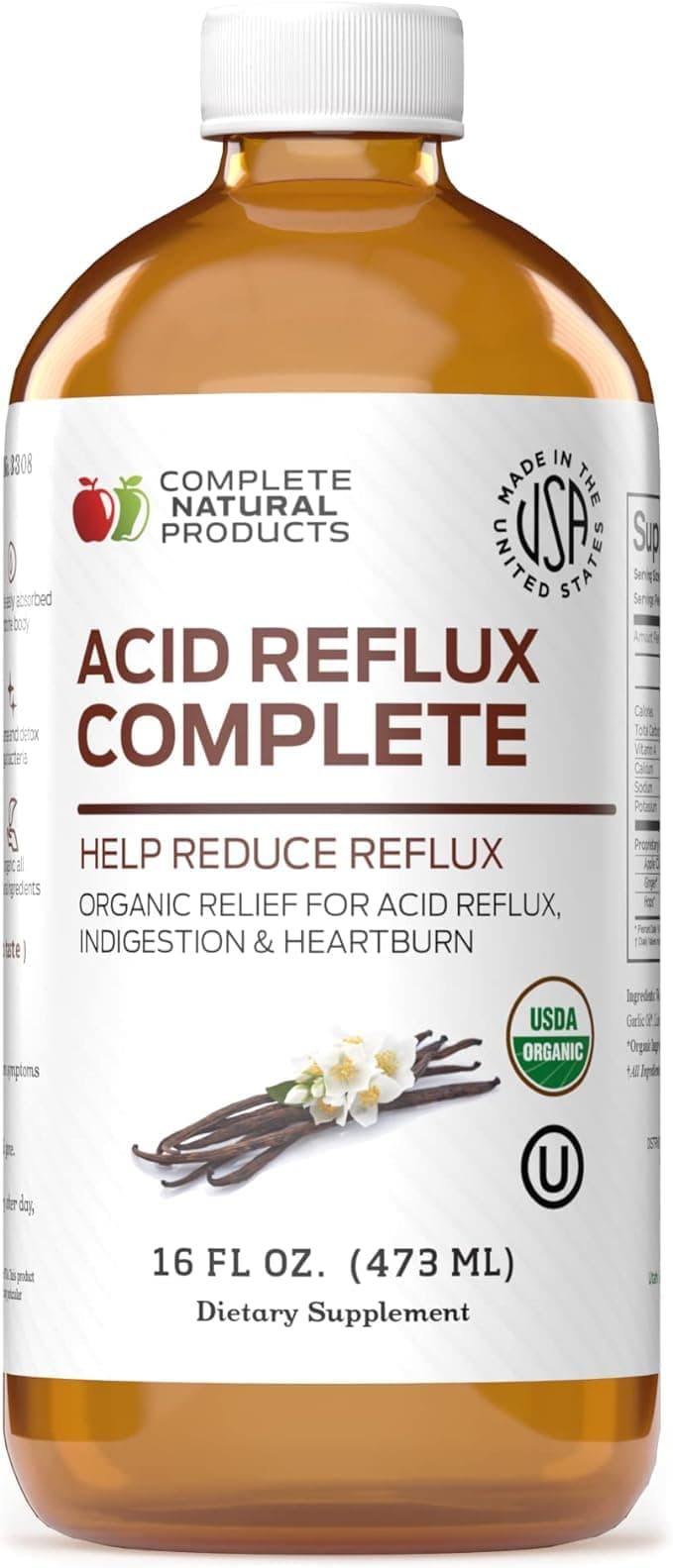 Acid Reflux Complete 16oz Natural Organic Liquid Heartburn GERD Amish Reflux Relief Remedy Medicine