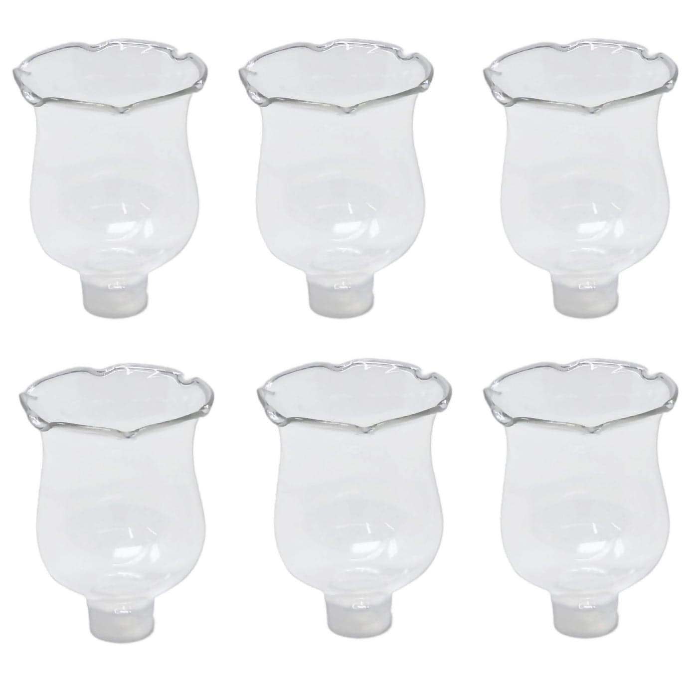 4Es Novelty Clear Glass Votive Cups with Peg Pack of 6 Tulip Votive for Candelabra Candle Holder Home Interior Candle Sconce Glass Replacement Parts Shabbat Candle Oil Lamp 325 Tall