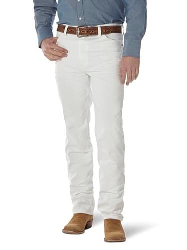 Wrangler Mens 0936 Cowboy Cut Slim Fit Jeans, White, 32W x 30L US