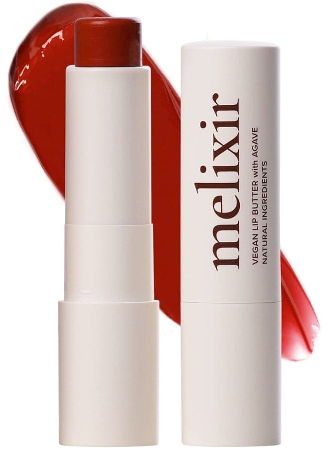 Vegan Lip Butter #06 Lust Red(Tinted) (+11 more colors), Bee Free, Petrolatum Free, Deep Nourishing Plant-Based Vegan Chapstick, Vegan Lip Balm for Dry, Cracked and Chapped Lips, Moisturizing