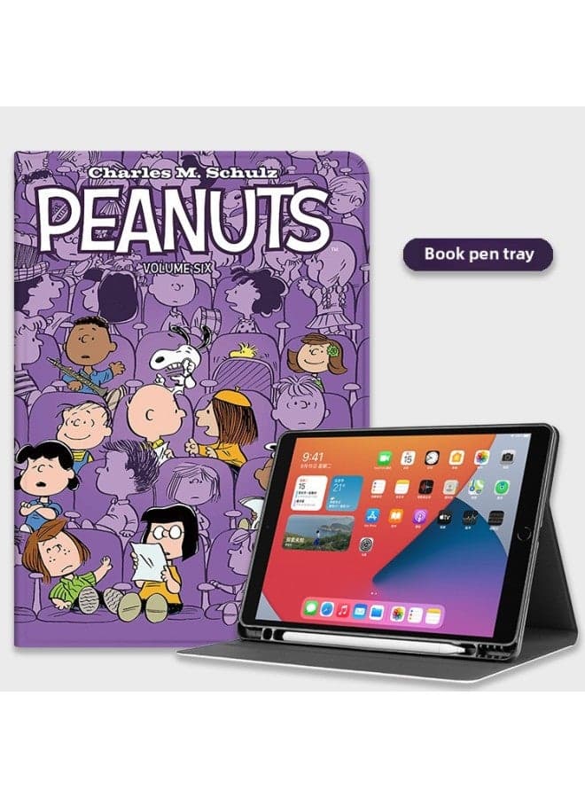 Suitable For Ipad202210 Generation Protective Case Mini1/2/4/5 Cartoon Air3/pro10.5 Silicone 10.2 Case-Color:Purple Snoopy (Pen Slot)-Applicable Model:Air3/Pro10.5 Inches