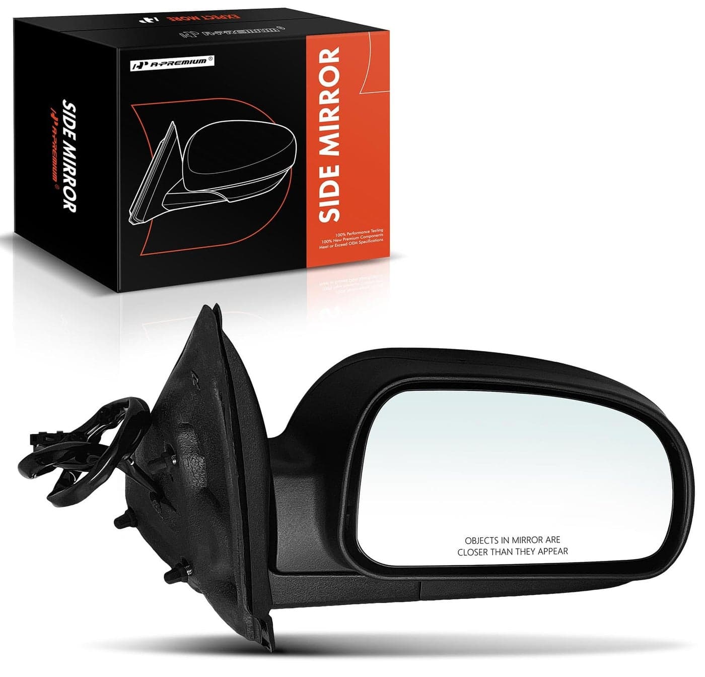 A-Premium Passenger Side Power Door Mirror - Compatible with Chevrolet Trailblazer EXT & GMC Envoy XL XUV & Buick Rainier & Isuzu & Oldsmobile - Heated Manual Folding Black Outside Rear View Mirror