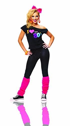 Costume Culture Women's I Love The 80's T-Shirt, Black, Small/Medium