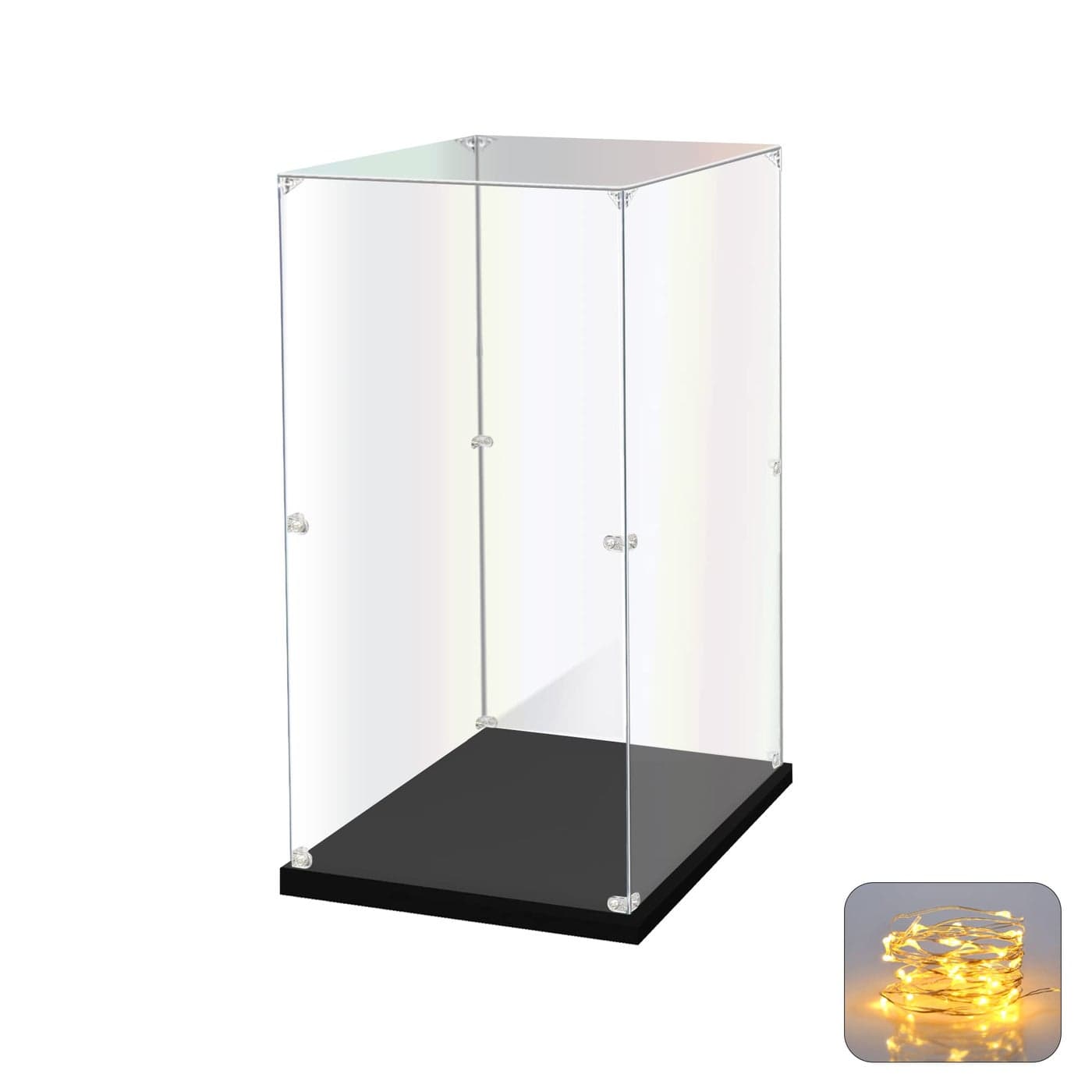 KOLIPI Acrylic Display Case for Collectibles Assemble Clear Acrylic Display Box for Lego Alternative Glass Case for Showcasing Figures Doll Toys Home Storage10x10x157 inch 25x25x40 cm
