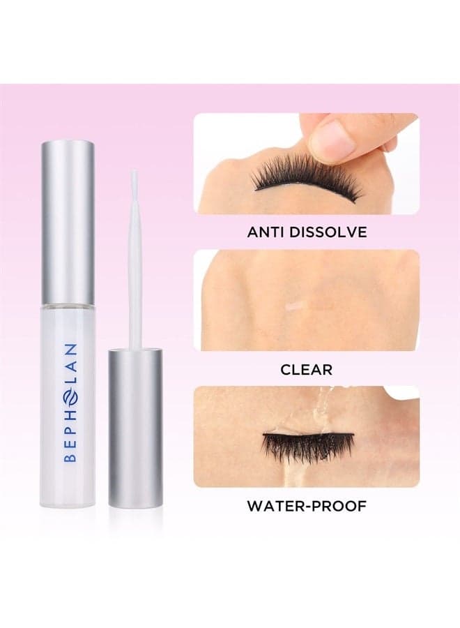 Eyelash Glue, Super Strong Hold for False Eyelashes, Lash Glue, Eyelash Adhesive, Latex Free, Suitable for Sensitive Eyes, Waterproof, White 0.176 oz