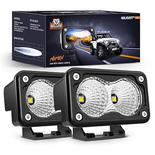 Nilight Motorcycle Led Pods 2PCS 3Inch Flood Light Led Offroad Fog Light 1160LM Built-in EMC Driving Light Auxiliary Light for Motorbike SUV ATV Truck Boat Tractor Forklift