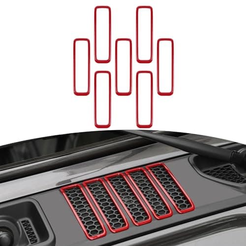 RT-TCZ for Jeep JL Hood Vents Cover Trim Red for Jeep Wrangler JL JLU Gladiator JT 2018-Present Red Exterior Accessories 7pcs