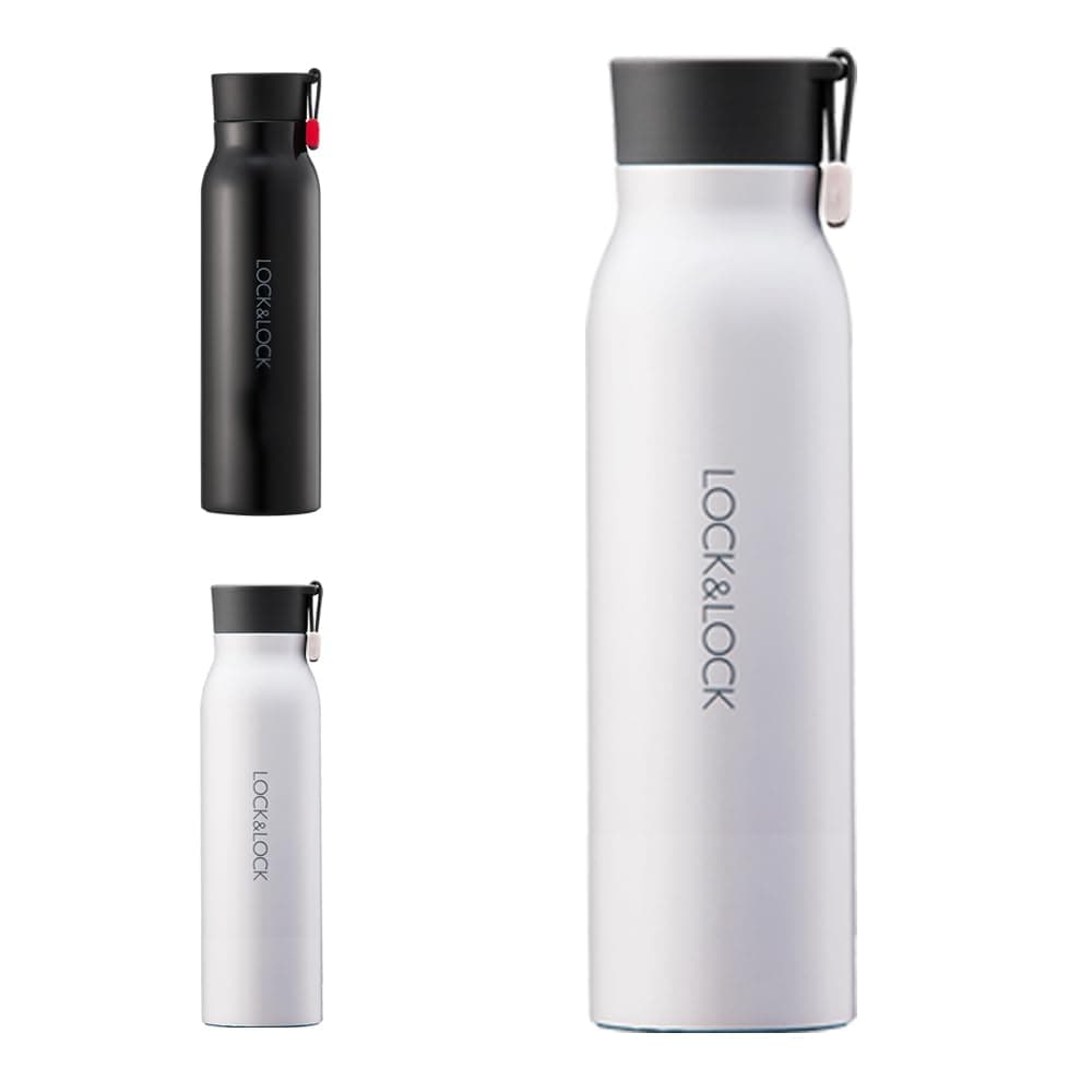 LOCK LOCK LocknLock Name Stainless Steel Vacuum Insulated Thermal Travel Mug 17oz White 17 oz