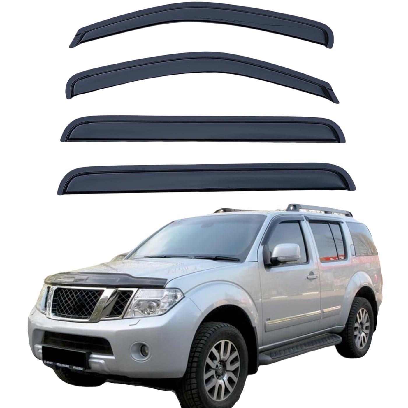 Rain Guards Compatible with 20052012 Nissan Pathfinder Acrylic Slim Style Window Visor Rain Guard Side Window Deector for Nissan Pathfinder Accessories 4Pcs 2006 2007 2008 2009 2010 2011